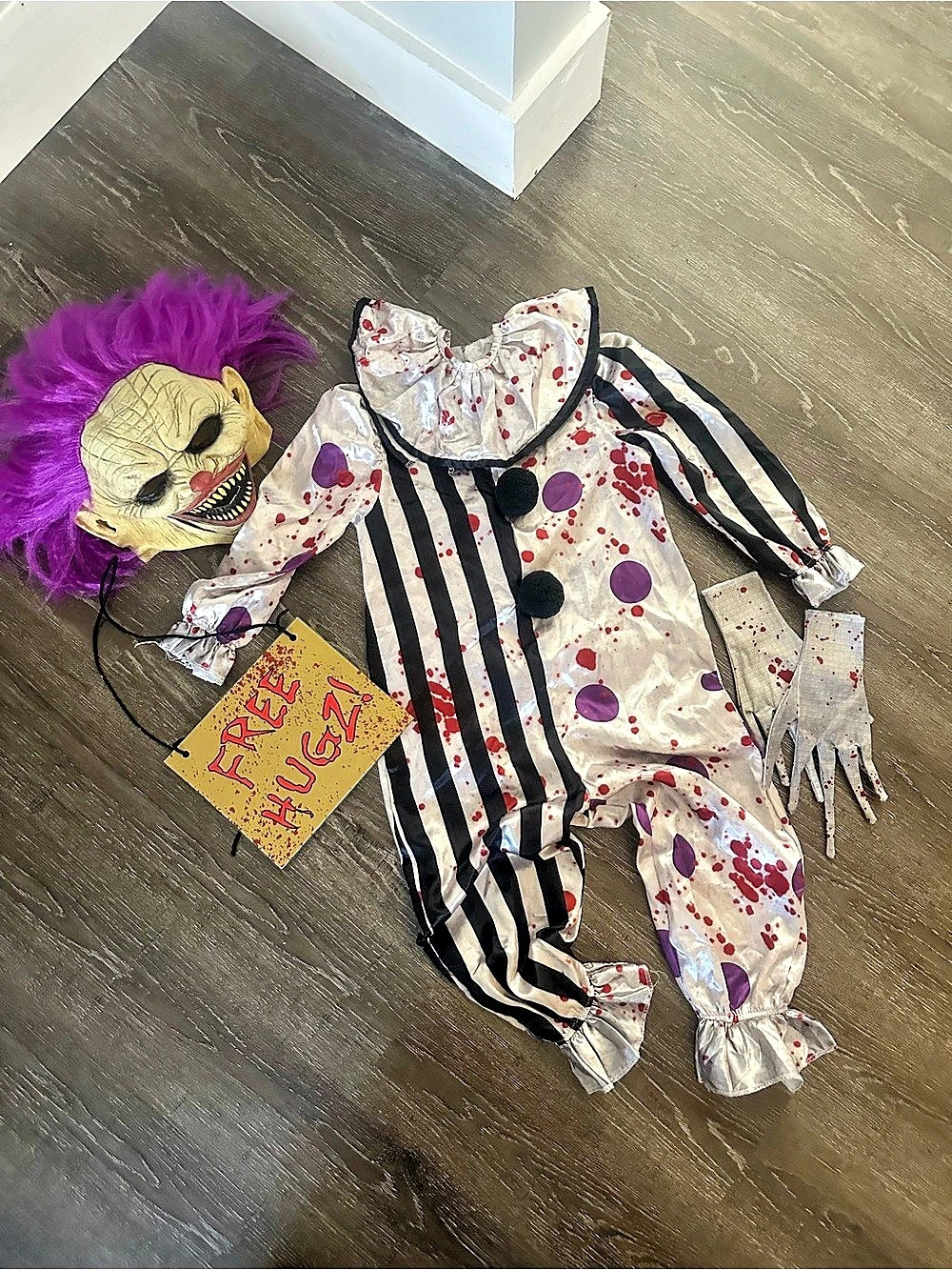 Spirit Halloween Kids Hugz The Clown Costume Child Small 4-6
